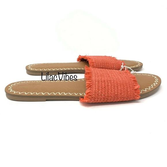 Universal Thread Luciana Woven Slide Sandals Red Women's Size 6 - Picture 4 of 6